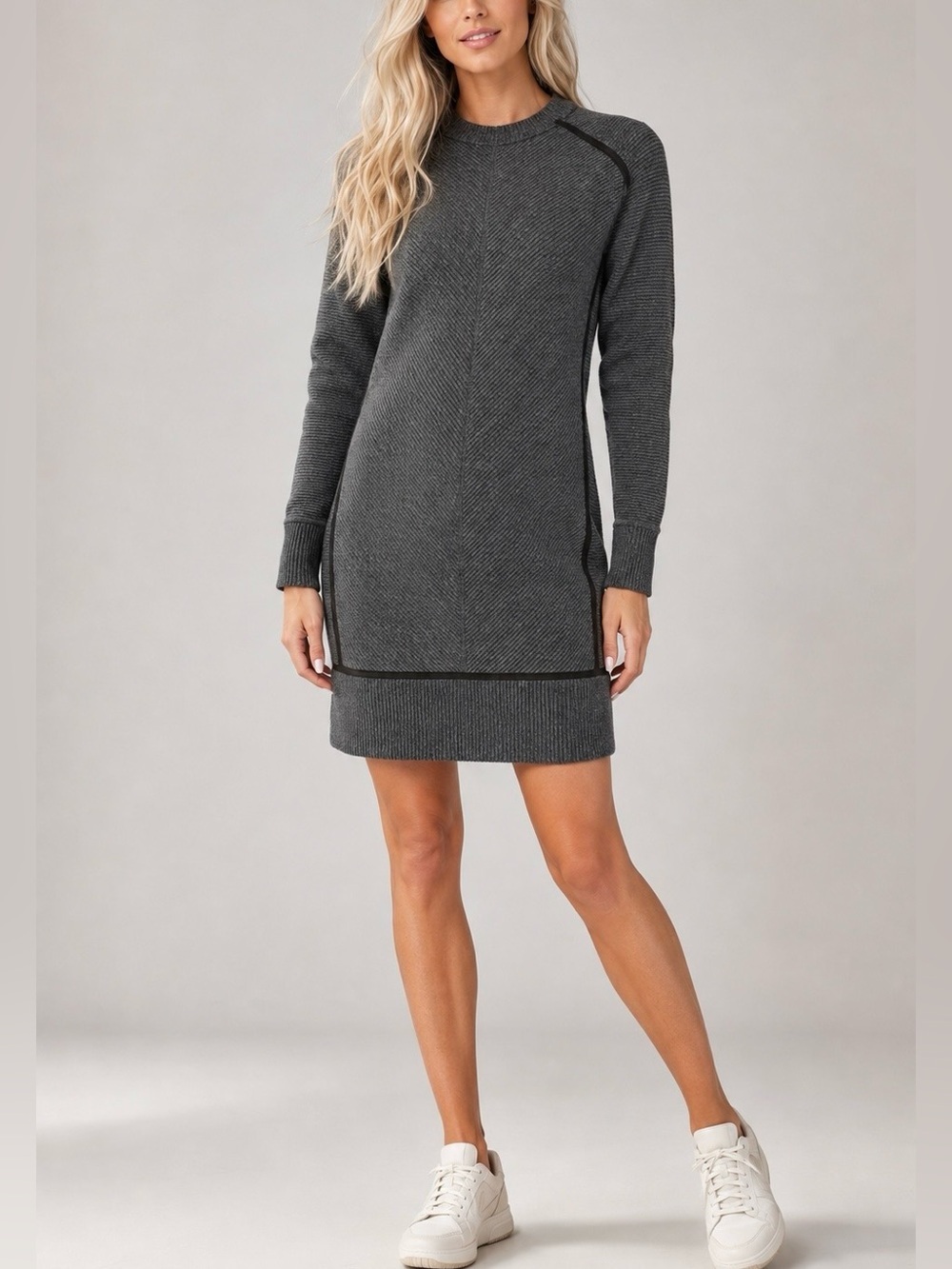2018 Lululemon On Repeat Sweater Dress Heathered Core Dark Gray Size 6